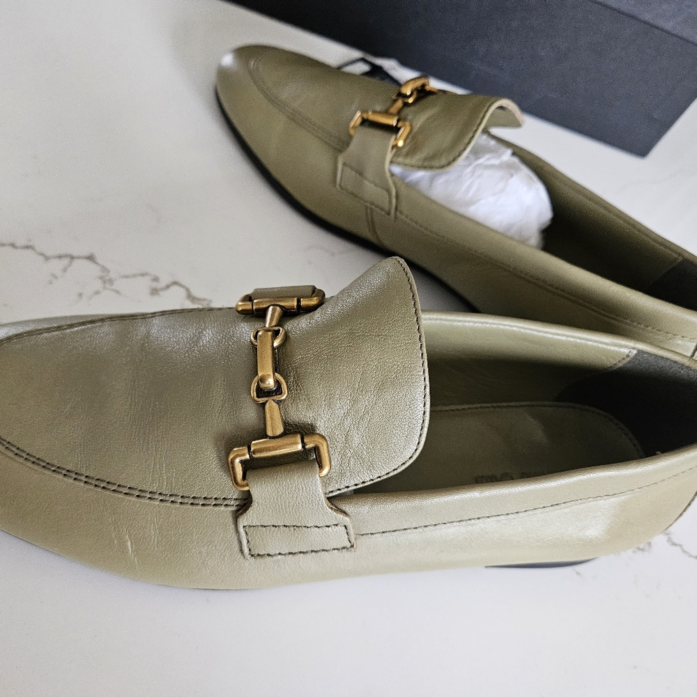 Massimo dutti Zara LEATHER LOAFERS WITH METAL BUCKLE NWT US 7.5/ EUR 38 - Picture 7 of 8